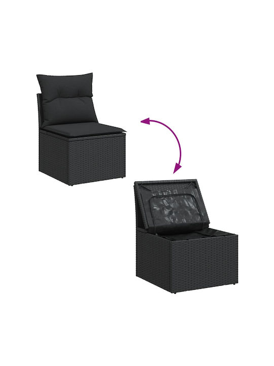 Set Outdoor Lounge Black with Pillows 5pcs