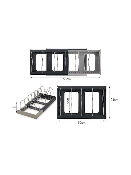 Suport Pentru Oale Și Tigăi Din Plastic 56x21x16cm Gri
