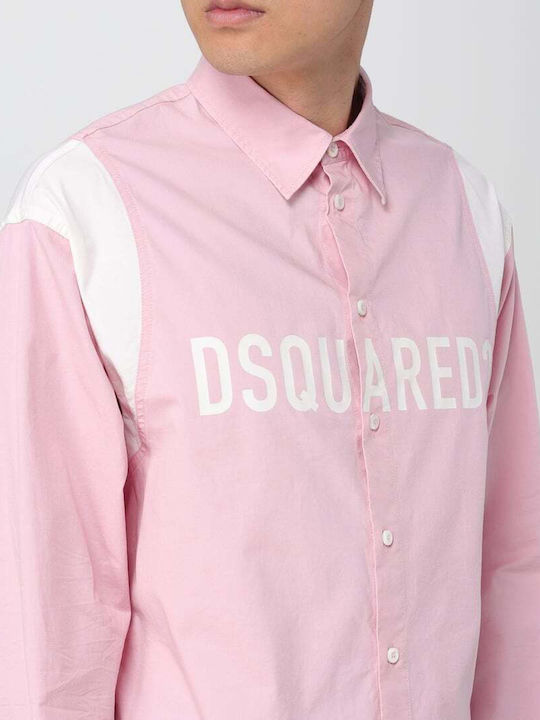 Dsquared2 Men's Shirt Long Sleeve Pink