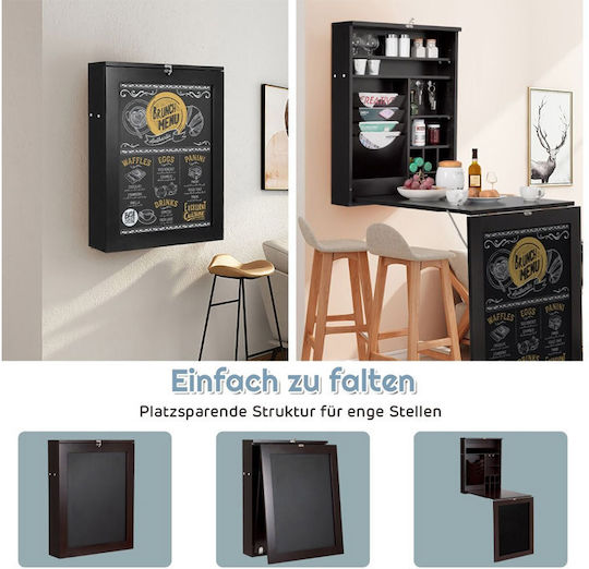 Дървено Черно Бюро 87x60x150см