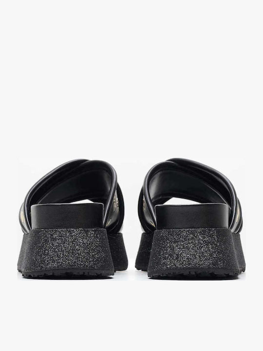 Frida Γυναικεία Σανδάλια Flatforms Μαύρα