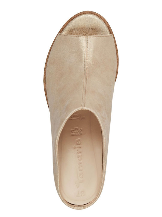 Mules with High Heel Champagne