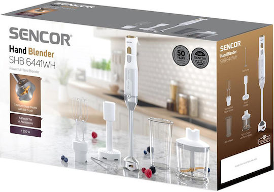 Sencor Ръчен Блендер с Аноскидова Пръчка 1200W Бял