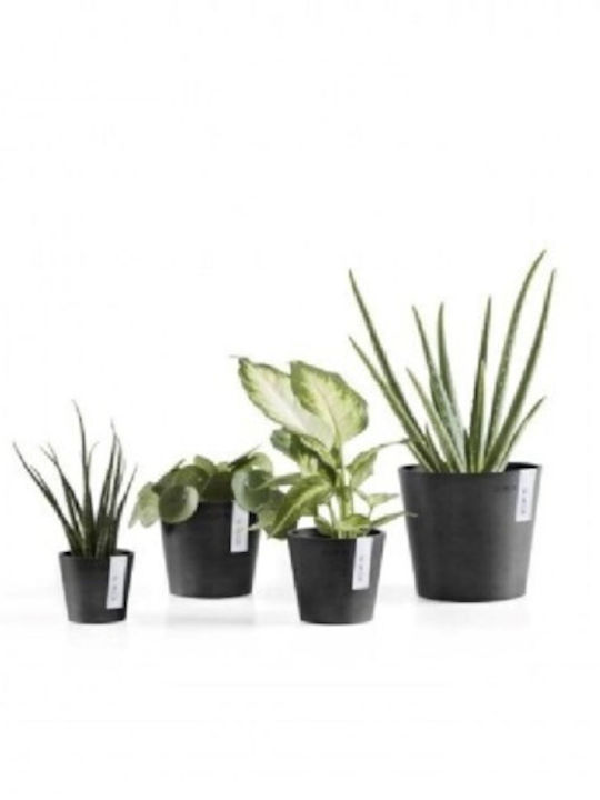 Ecopots Amsterdam Übertopf Schwarz 10.5x10.5x9.2εκ.