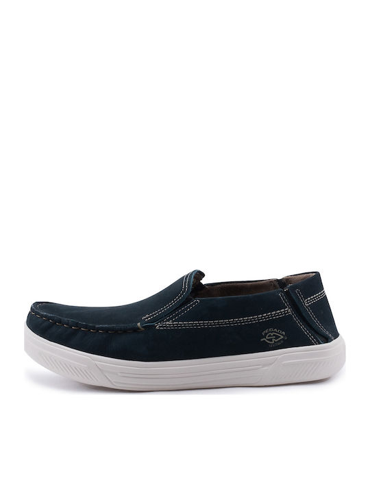 De piele Slip-on-uri pentru bărbați Albastru
