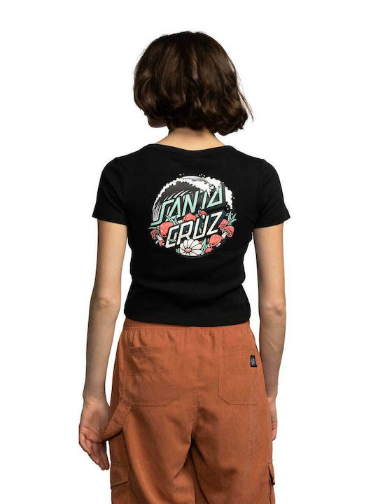 Santa Cruz Γυναικείο Crop T-shirt Μαύρο