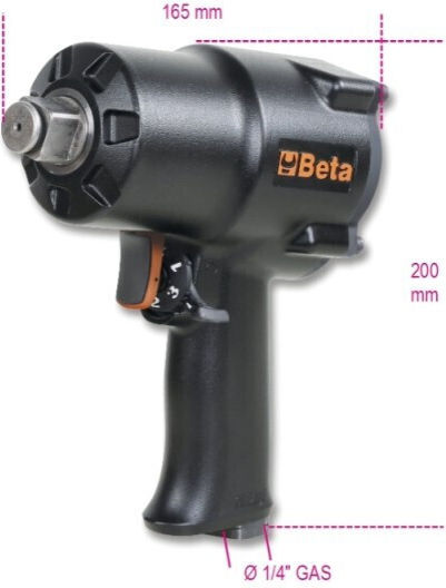 Beta 019280030 Air Impact Wrench 3/8 Square Drive with Maximum Torque 163.15 kgm