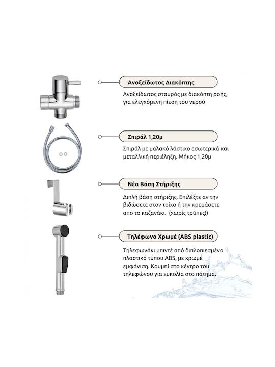 Popovrisaki PV100 Bidet Set Silver
