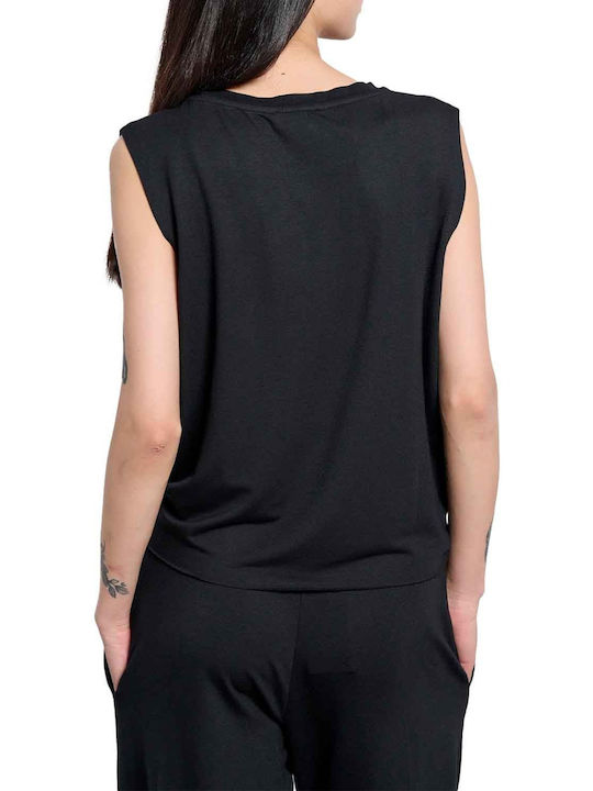 BodyTalk Damen Sportliches Bluse Ärmellos Schwarz