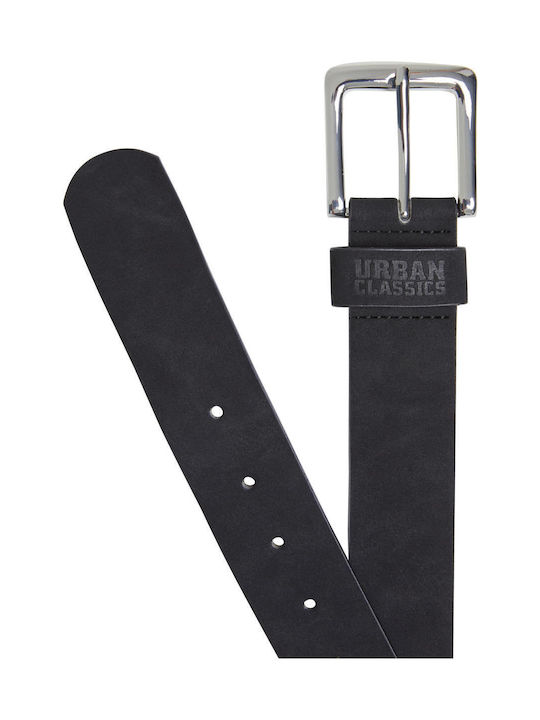 Urban Classics Men's Leather Belt Black