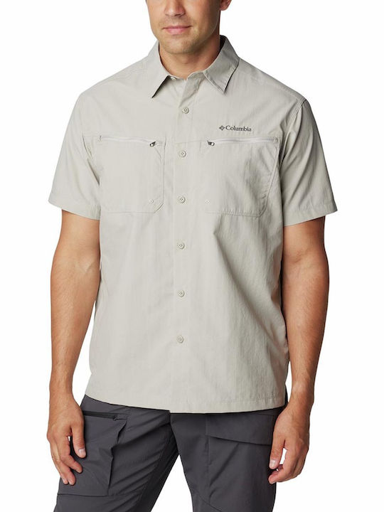 Columbia Outdoor Men's Shirt Short Sleeve Gray