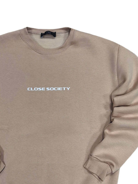 Close Society Ανδρικό Φούτερ Beige