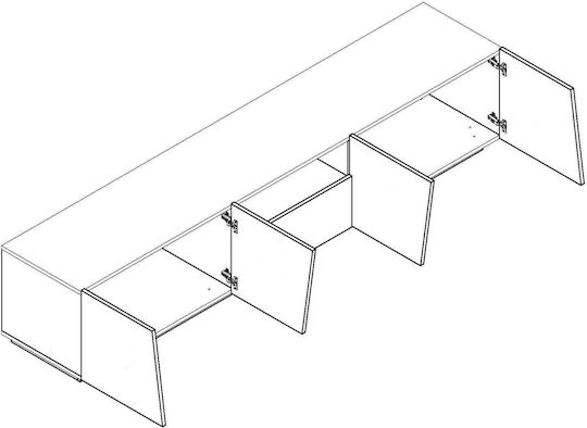 TV-Ständer Weiß Gloss M220xP43xH46cm