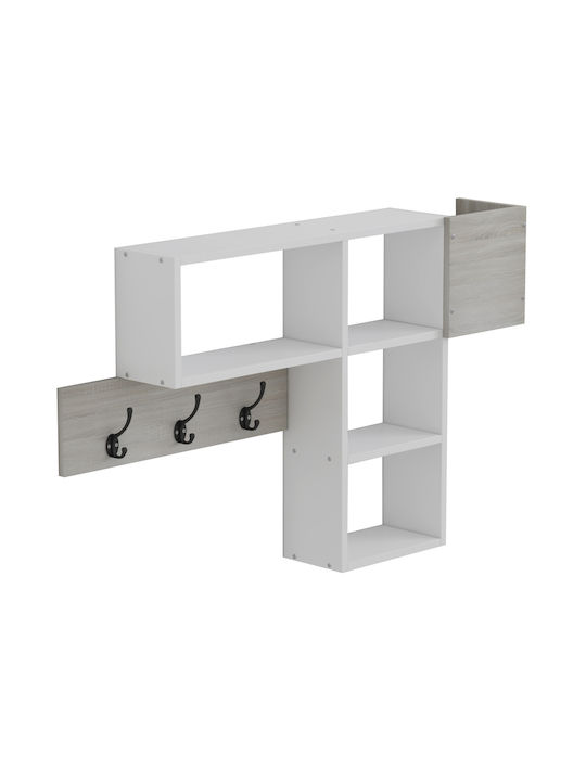 Harlan Entry Furniture with Hanger & Shoe Rack White 99.5x15x61cm