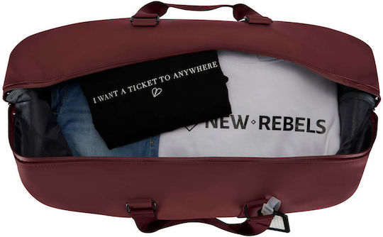 New Rebels Σακ Βουαγιάζ 58lt Μπορντό με Ρόδες Υφασμάτινο Μ54xΠ20xΥ36εκ.