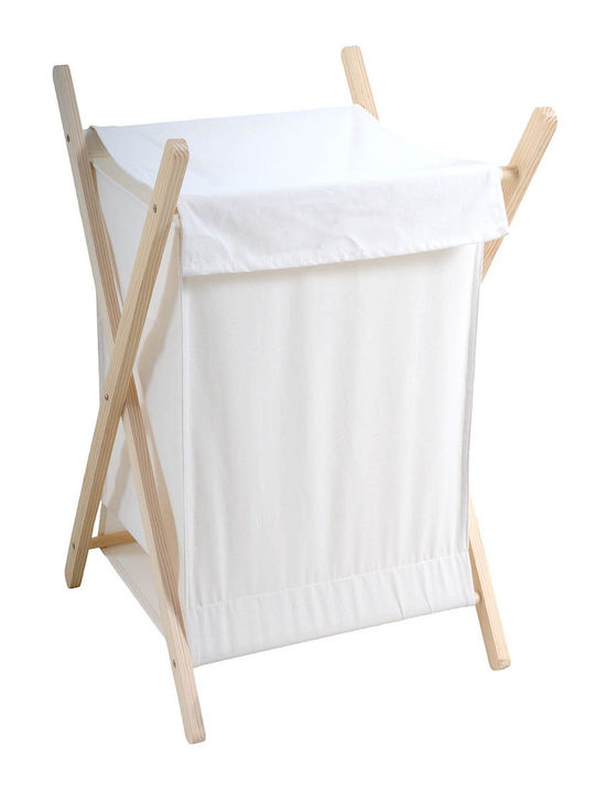 Ankor Fabric Laundry Basket 55lt with Cap 42x42x70cm White