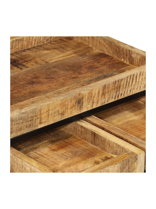 Rectangular Zigon Set Made of Solid Mango Wood 3 Pieces M50xW35xH40cm