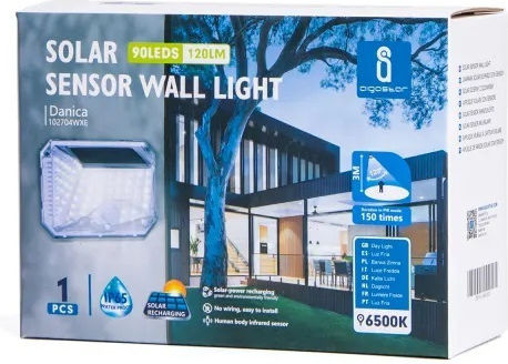 Aigostar Wall Mounted Solar Light with Cold White Light 6500K
