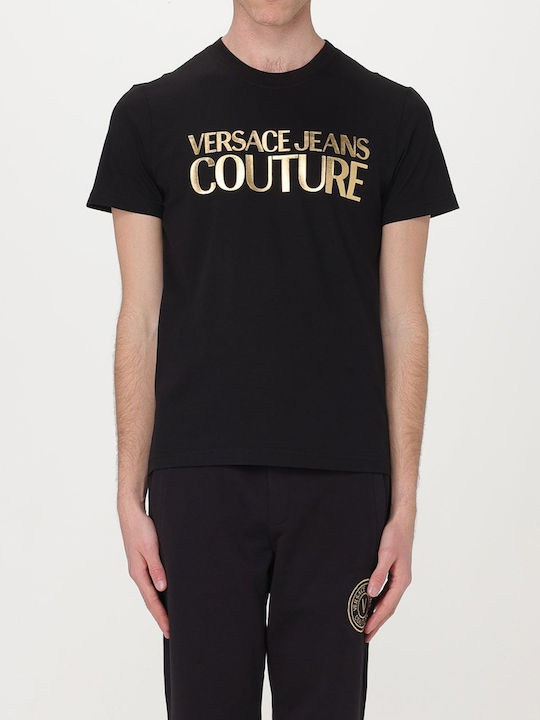 Versace Herren T-Shirt Kurzarm Schwarz