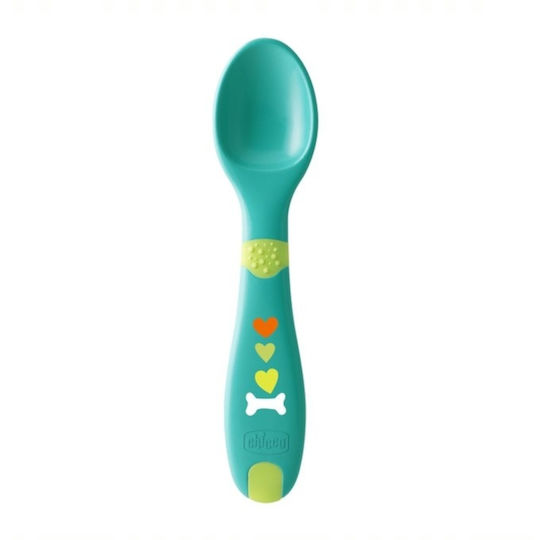 Chicco Baby Set with Fork First Cutlery made of Plastic for 12+ months Green 2pcs