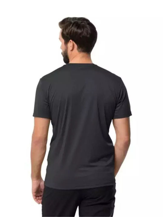 Jack Wolfskin Ανδρικό Αθλητικό T-shirt Κοντομάνικο Γκρι