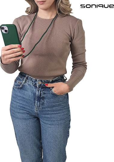 Sonique Back Cover Σιλικόνης 0.5mm με Λουράκι Πράσινο (Poco F5 Pro)