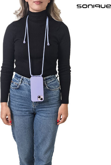 Sonique Back Cover Σιλικόνης 0.5mm με Λουράκι Λιλά (Poco M5)
