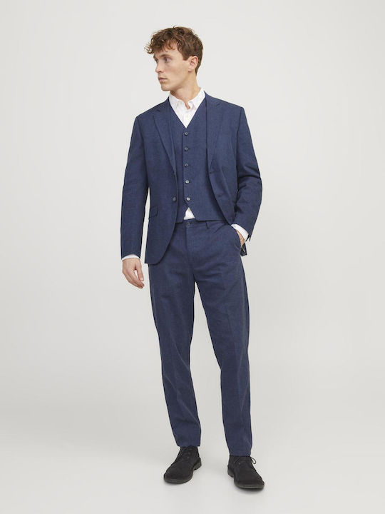 Trousers in Slim Fit Navy Blue
