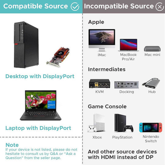 Cable DisplayPort male - HDMI male 1.8m Ασημί (1000-44000099)