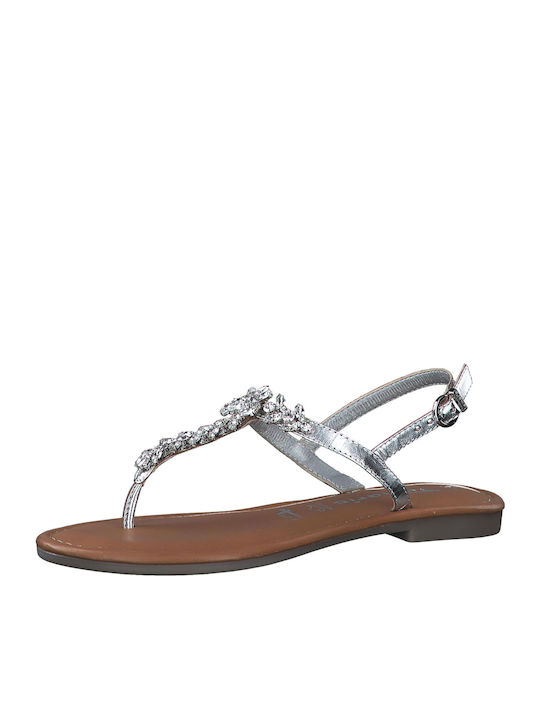 Sandale Casual Damă Din Piele Argintii