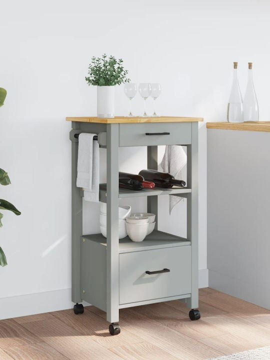 vidaXL Raft Bucătărie Lemn Capacitate 4 Gri 48x40x90cm