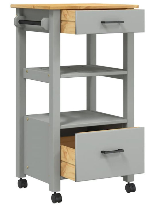 vidaXL Raft Bucătărie Lemn Capacitate 4 Gri 48x40x90cm