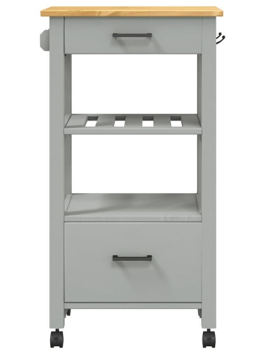 vidaXL Raft Bucătărie Lemn Capacitate 4 Gri 48x40x90cm