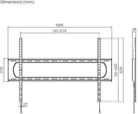 Serioux TV7369F Βάση Τηλεόρασης Τοίχου έως 120" και 120kg