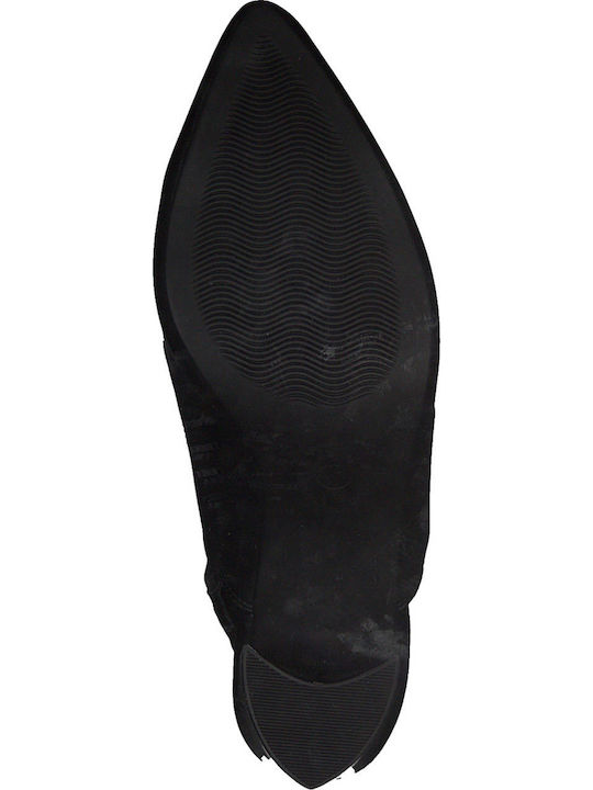 Synthetic Leather Black Heels with Strap
