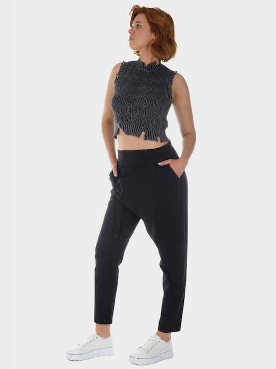 G Secret pentru Femei de Vară Crop Top fără Mâneci Black