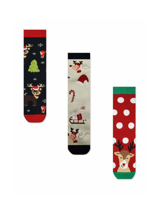 Fancy Gift Box Christmas Socks Multicolor 3Pack