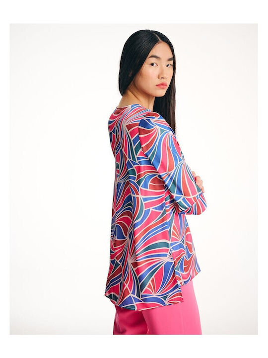Women's Summer Blouse with 3/4 Sleeve & V Neckline Multicolour