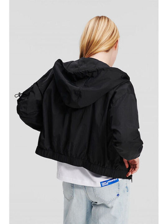 Karl Lagerfeld Women's Short Lifestyle Jacket for Winter Black