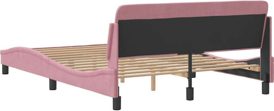 Pat Semi-dublu din Lemn Masiv Rose cu Lamele pentru Saltea 120x200cm