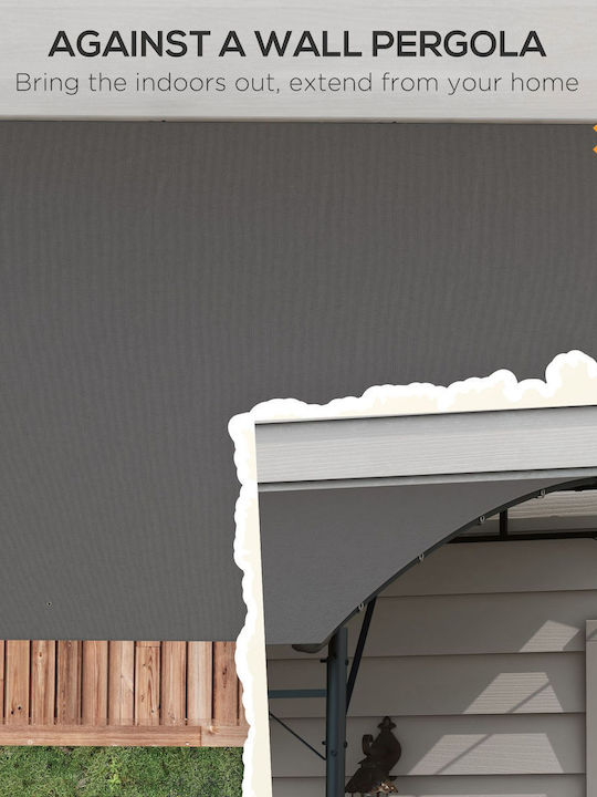 Outsunny Gazebo Garten Gray 4x2.92m