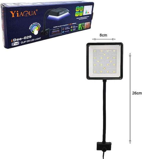 Yiaqua Aquarium Lamp 7w Dee-029 - Clip On Led Light