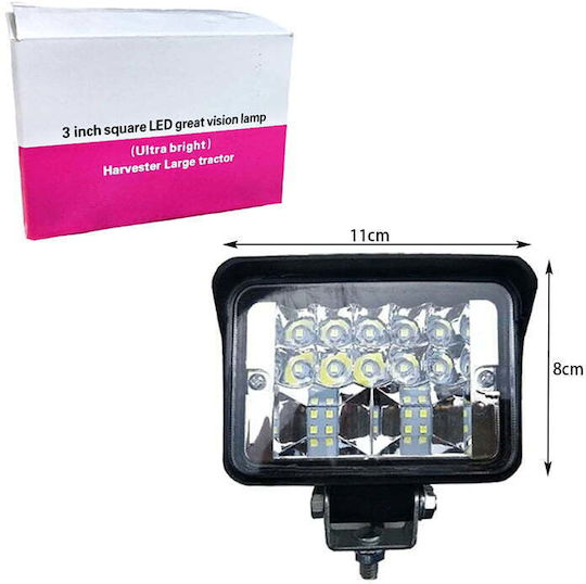 Rechteckige Autoscheinwerfer LED 12 / 24V 54W 7,62cm mit Weißem Licht 2 Stück