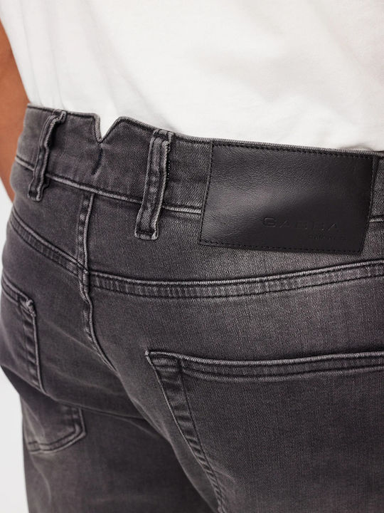 Ανδρικό Παντελόνι Τζιν Cropped Ελαστικό με Relaxed Tapered Εφαρμογή Γκρι