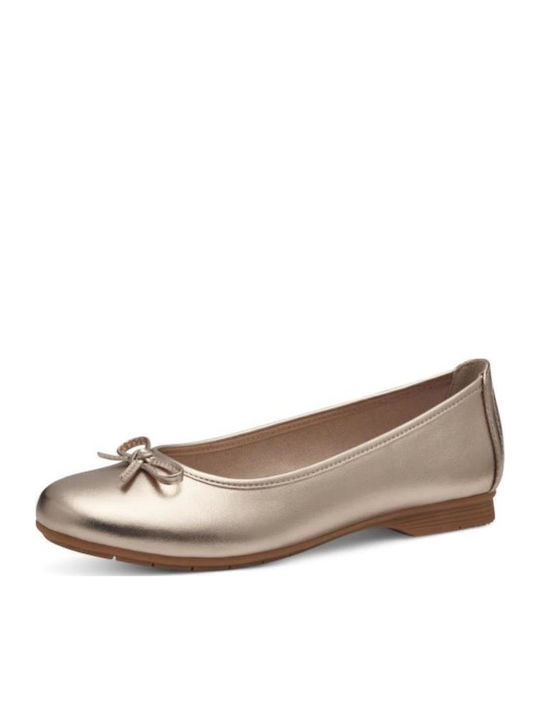Synthetic Leather Ballerinas Gold