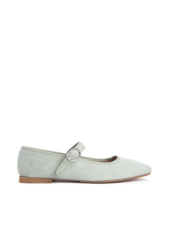 Keep Fred Suede Ballerinas with Strap Green