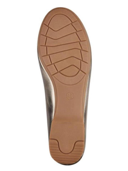 Synthetic Leather Ballerinas Gold