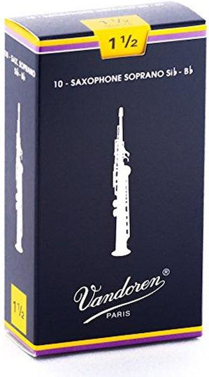 Vandoren Ancii Pentru Instrumente De Suflat Saxofon Soprano Traditional Tărie 1.5 Καλάμι Pentru Saxofon