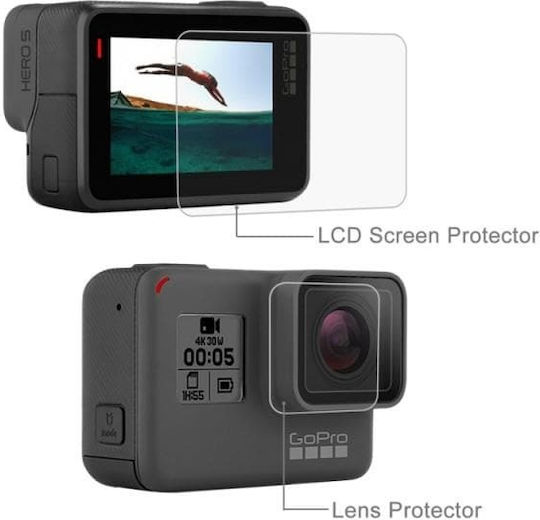 Puluz Tempered Glass for LCD + Film Lens για Action Cameras GoPro Hero5 / Hero6 / Hero7