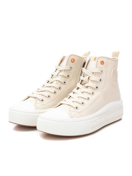 Γυναικεία Flatforms Μποτάκια Μπεζ